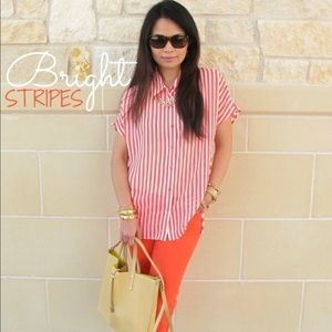 SOLD Pleione sheer striped top